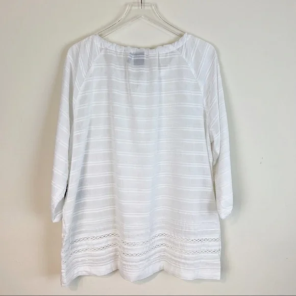 NWT- Rafaella Long Sleeve White Tunic Blouse- XL - Picture 4 of 12